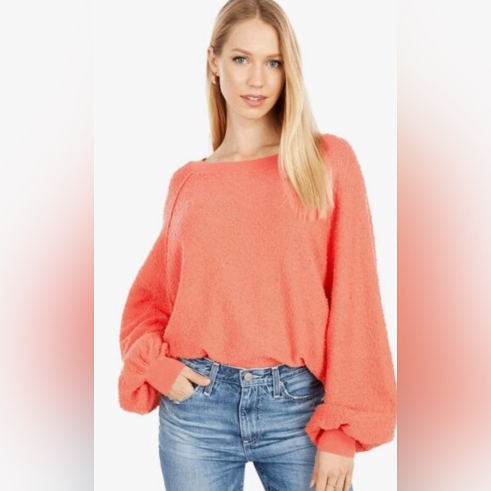 Free People Found My Friend Boucle Pullover Cactus Bloom Pullover Size S